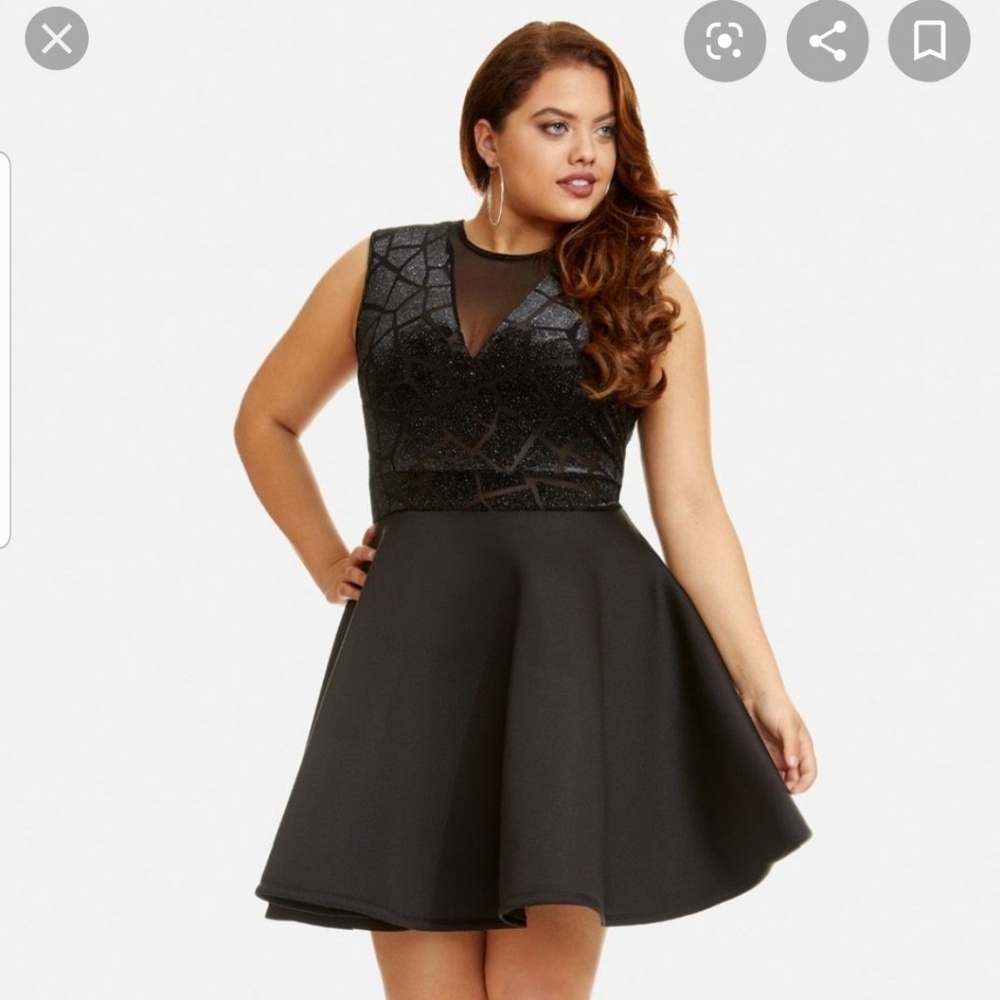 Shimmer velvet flare dress